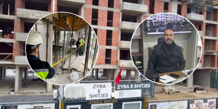 Inspektorati i Punës ndërpreu punimet në kompleksin e Xani në Bair të Mitrovicës, rrezikoheshin punëtorët në mungesë të skeleve