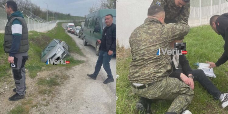 Vetaksident në Frashër, ushtarët e FSK-së i japin ndihmë shoferit të lënduar