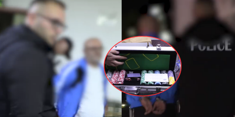 Momenti i arrestimit të dy personave në Skenderaj, që dyshohen për organizim të bixhozit ilegal (Video)