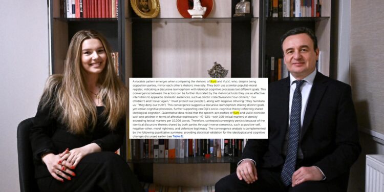 Anëtarja e re e VV-së, në punimin e saj shkencor, krahasonte Kurtin me Vuçiqin dhe gjente ngjashmëri mes tyre