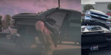 VIDEO VIRALE/ Kamionçina godet Lamborghini-n në parkim