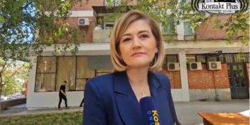 Mimoza Kusari-Lila në Mitrovicë, refuzon t’iu përgjigjet serbisht mediave në gjuhën serbe