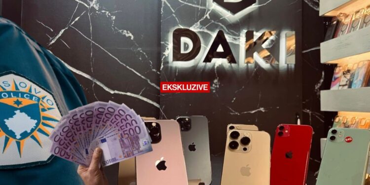 Bastiset “DAKI MOBILE” në Pejë – sekuestrohen iPhone, Samsung dhe pajisje Apple me vlerë rreth 30 mijë euro
