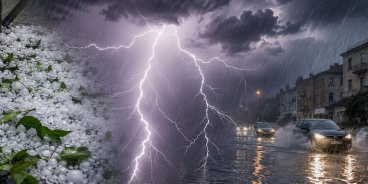 Meteo Kosova: RREZIK! Kosova në alarmin e kuq, të hënën priten stuhi të forta, aktivitet i fuqishëm elektrik, reshje rrëke dhe përmbytje