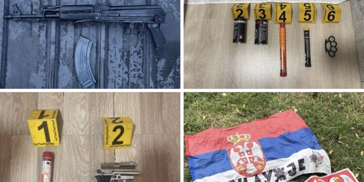 Aksion i Policisë në veri, një serbi i kapen armë e flamuj