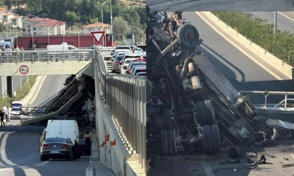 Aksident i rëndë në Tiranë, një betoniere bie poshtë urës tek Unaza e Madhe