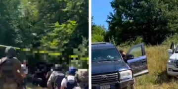 Dyshimet për va’rrezë masive në Zubin Potok, EULEX’i e Policia të pranishëm në vendngjarje, pamje
