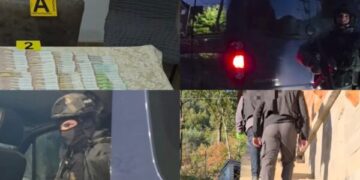 Pamje nga Operacioni “Dosja 23”: 9 të arrestuar për krime lufte ndalohen për 48 orë, sekuestrohen armë e para
