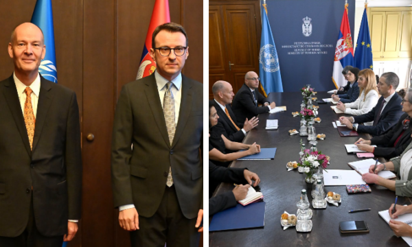 Due takon Gjuriqin e Petkoviqin në Beograd, në komunikatën e UNMIK’u figuron “OKiM”, shkurtesë për emërtimin serb “Kosovë e Metohi”