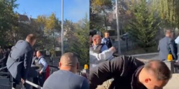 Shefi i Policisë i kalon me vrull barrikadat te Kuvendi e befason pak një polic