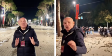 Blendi Fevziu sjell pamjet më të reja nga sheshi afër Kryeministrisë