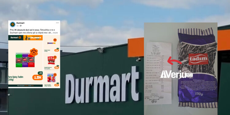 Mitrovicasi ankohet për mashtrim me çmime nga marketi „Durmart“, publikon foto-dëshmi