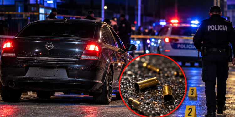 Breshëri të shtënash nga një Opel pa targa në Hajvali, gjenden gëzhoja e municion – këta janë dy të dyshuarit që po kërkohen nga Policia