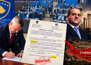 Komuna e Imri Ahmetit i jep 30 mijë m² tokë komunale pa qira për 99 vjet kompanisë së vajzës së Blerim Devollit (Dokument)