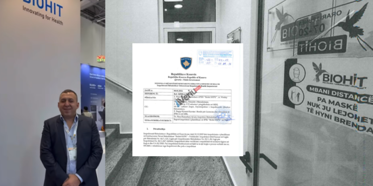 Inspektorati ia ndaloi dy shërbime laboratorike poliklinikës “Biohit” të Bujar Rexhajt, nuk plotësonin kushtet (Dokument/foto)