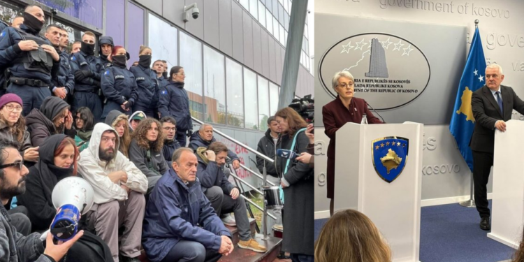 Protestuesit po presin kot para Qeverisë, Sveçla dhe Gërvalla refuzuan të japin dorëheqje