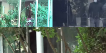 Momenti kur protestuesit thyejnë xhamat e selisë së PS-së në Tiranë (Pamje)