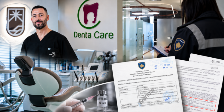 “Denta Care” e Adonis Bujupit u zbulua duke ofruar shërbime ‘filler’ pa licencim, dokumentet zbulojnë mospërputhje në raportimin e Inspektoratit